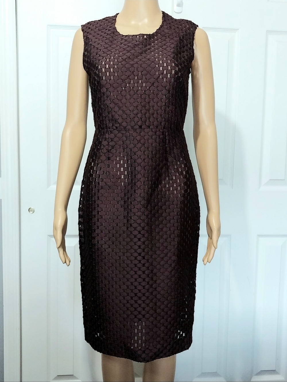 Burberry London Polka‎ Dot Print Sheer Dress, Size 4